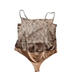 🤩Sincerely Jules Women's Leopard Bodysuit Adjustable Straps Drape Neck Size L